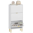 HOMCOM Slim Shoe Storage Cabinet With 3 Flip Drawers For Hallway