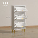 HOMCOM Slim Shoe Storage Cabinet With 3 Flip Drawers For Hallway