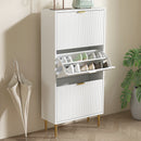 HOMCOM Slim Shoe Storage Cabinet With 3 Flip Drawers For Hallway