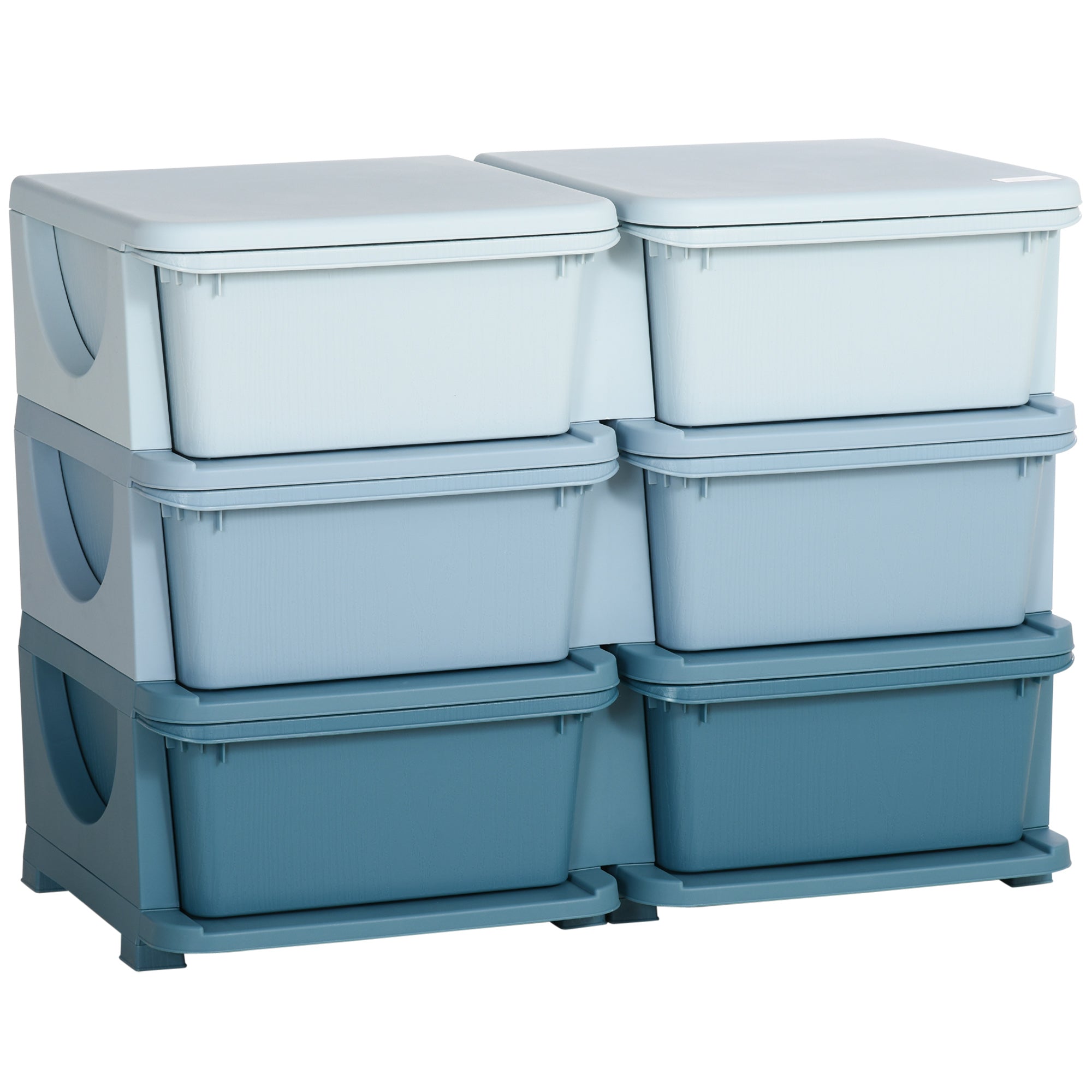 HOMCOM Kids Storage Unit Toy Box Vertical Dresser with Six Drawers - B
