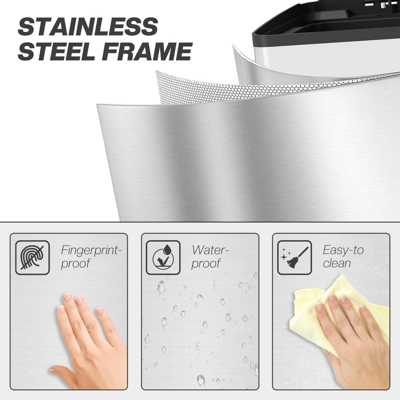 HOMCOM 2 X 20L Dual Kitchen Bin Pedal Bin For Recycling And Waste