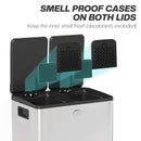 HOMCOM 2 X 20L Dual Kitchen Bin Pedal Bin For Recycling And Waste