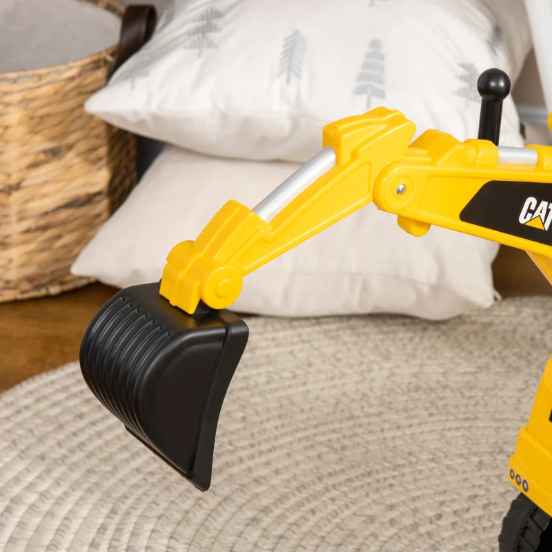 Caterpillar excavator toy ride top on