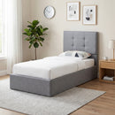 HOMCOM Upholstered Ottoman Bed, 3ft Single Storage Bed Frame, Grey
