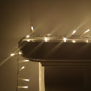 1000 LED 25m Indoor Outdoor Christmas Multi Function Mains Operated String Lights with Timer & Clear Cable in Warm White