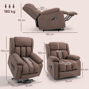 HOMCOM Power Lift Recliner Chair For Elderly With Massage, Dark Brown