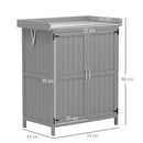 Outsunny Wooden Garden Storage Shed W/Hinged Roof And Shelf, Grey