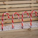 Set of 6 Light up Red & White Candy Cane Christmas Path Lights