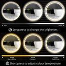 HOMCOM Illuminated Bathroom LED Mirror Round Wall Mounted Mirror Gold