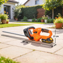 Outsunny 20" Cordless Hedge Trimmer with Dual Action Head, 2000mAh Battery