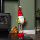 71cm Standing Christmas Gonk With Santa Hat And Extendable Legs In Reg And Green