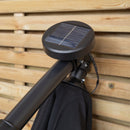 Samuel Alexander 3m Solar Powered Cantilever Lit Banana Garden Parasol With Crank Handle & White LED Lights In Black