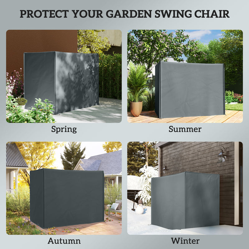 Outsunny 3 Seater Garden Swing Cover, Windproof and Anti-UV