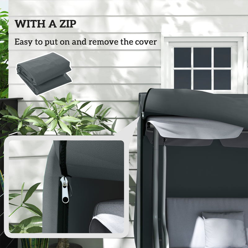 Outsunny 3 Seater Garden Swing Cover, Windproof and Anti-UV