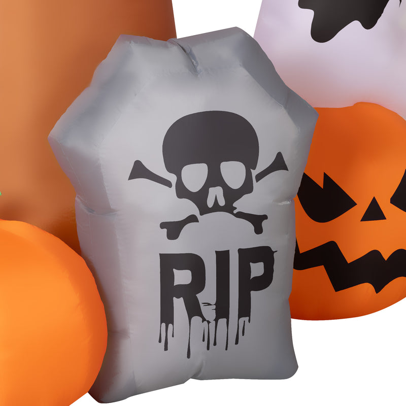Outsunny 7.9FT Inflatable Halloween Ghost Tree w/Pumpkins, Ghosts, Tombstone