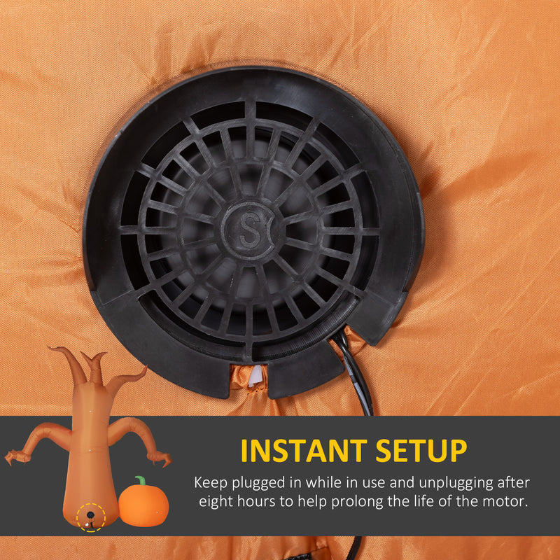 Outsunny 7.9FT Inflatable Halloween Ghost Tree w/Pumpkins, Ghosts, Tombstone