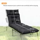 Outsunny Garden Lounge Chair Cushions Set of 2, 220gsm Fabric, Black