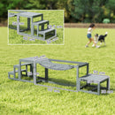 PawHut 3 Pieces Wooden Dog Agility Training Equipment, Grey