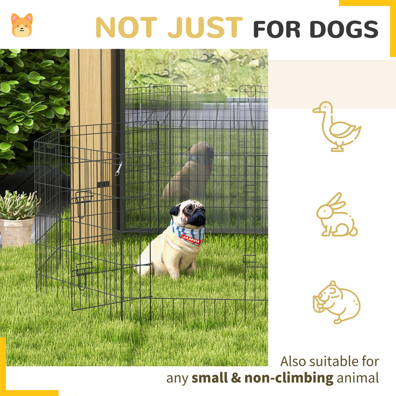 PawHut 8 Panel DIY Dog Pen With Door For Indoor/Outdoor Use, 76cm High