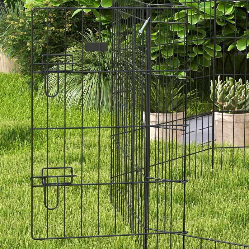 PawHut 8 Panel DIY Dog Pen With Door For Indoor/Outdoor Use, 76cm High