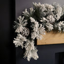 6ft (1.8m) Premier Christmas Snow Flocked Green Garland with Pine Cones