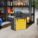 HOMCOM 4 Drawers Large Tool Box, Steel Toolbox With Handle