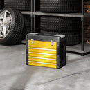 HOMCOM 4 Drawers Large Tool Box, Steel Toolbox With Handle