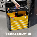 HOMCOM 4 Drawers Large Tool Box, Steel Toolbox With Handle