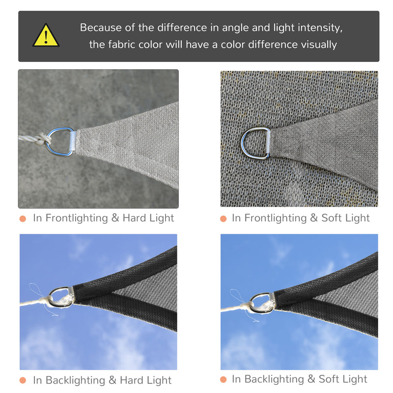 Outsunny 5 x 4m Sun Shade Sail Rectangle Canopy Outdoor Sunscreen Awning with Mounting Ropes for Garden, Patio, Party, UV Protection, Charcoal Grey