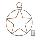 49cm Battery Powered Light up Christmas Gold Star Ball with Twinkling Warm White LEDs