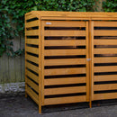 1.99m x 1.25m Large Wooden Outdoor Garden Triple Wheelie Bin Store Storage for 3 Bins