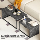 HOMCOM Coffee Tables Set of 2, Nest of Tables for Living Room, Dark Grey