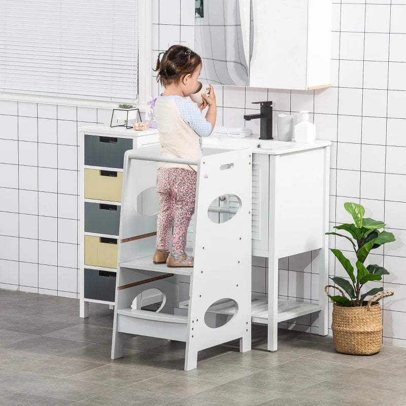 HOMCOM Kids Step Stool -  Grey