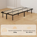 HOMCOM 3ft Single Bed Frame, Metal Platform Bed Frame with 2 x 14 Wood Slats