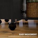 HOMCOM Folding Dining Table, Drop Leaf Table With Drawers Distressed