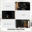 HOMCOM Folding Dining Table, Drop Leaf Table With Drawers Distressed