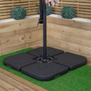 3m Cantilever Banana Garden Parasol in Beige with Crank Handle and Parasol Base Weights Included