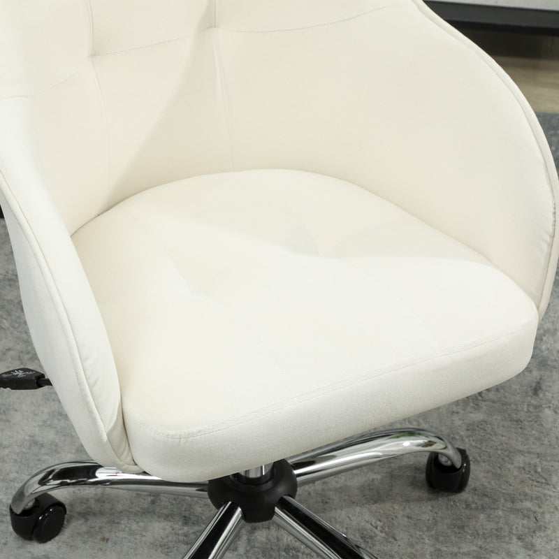 HOMCOM Vanity Chair for Desk, with Height Adjustable, Wheels