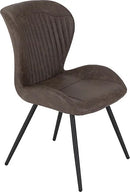 QUEBEC DINING CHAIR (X4 PER BOX) - BROWN PU