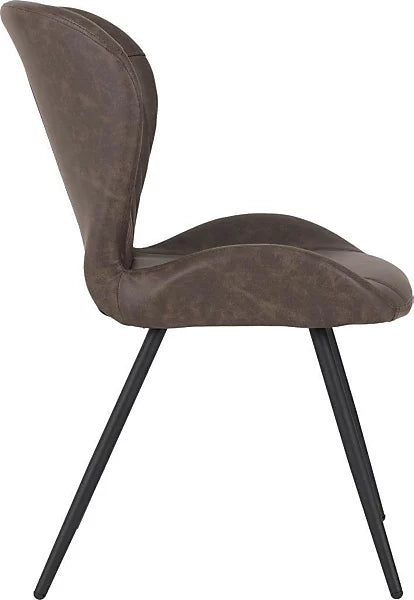 QUEBEC DINING CHAIR (X4 PER BOX) - BROWN PU