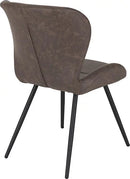 QUEBEC DINING CHAIR (X4 PER BOX) - BROWN PU