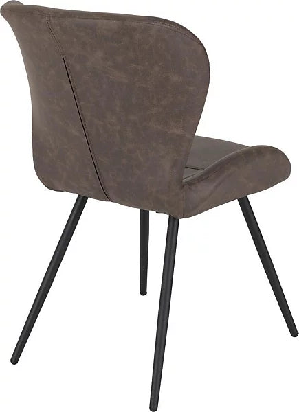 QUEBEC DINING CHAIR (X4 PER BOX) - BROWN PU