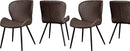 QUEBEC DINING CHAIR (X4 PER BOX) - BROWN PU