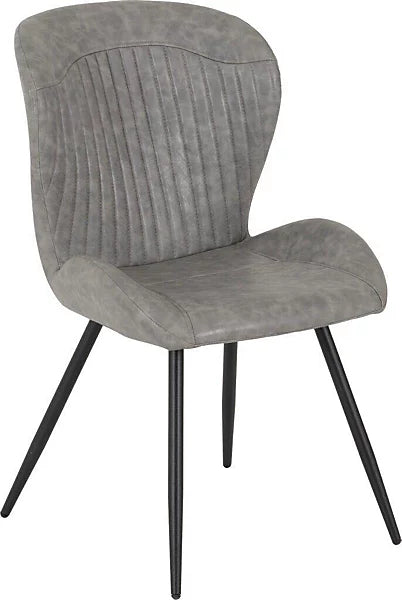 QUEBEC DINING CHAIR (X4 PER BOX) - GREY PU