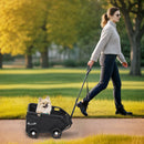 PawHut Foldable Dog Stroller With Safety Straps, Storage Bag, Black