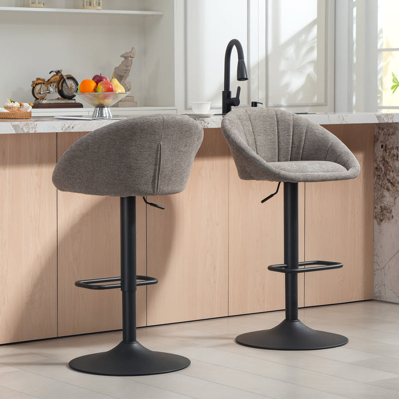 HOMCOM Swivel Bar Stools Set of 2 Height Adjustable Bar Chairs