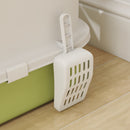 PawHut Cat Litter Box, Hooded Cat Litter Tray With Lid, Scoop, Green