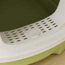 PawHut Cat Litter Box, Hooded Cat Litter Tray With Lid, Scoop, Green