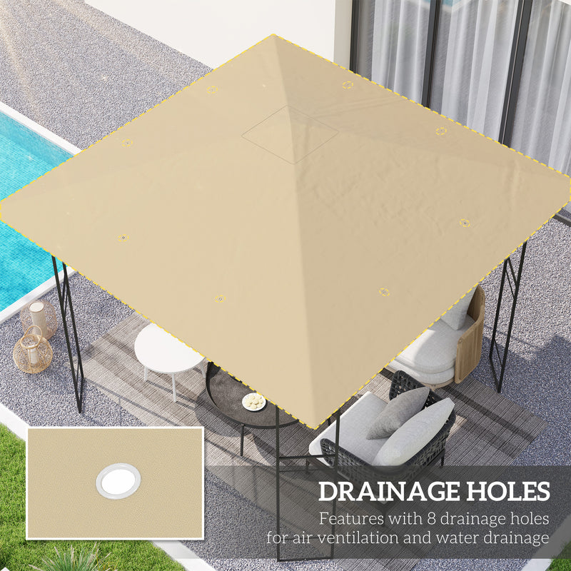 Outsunny 3 X 3(m) Gazebo Canopy Replacement Cover With Drain Holes