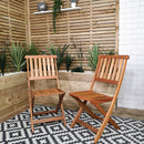 Outdoor 6 Person Folding Rectangular Wooden Garden Dining Table Chairs and 2 Benches Parasol and Base set